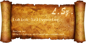 Lukics Szilveszter névjegykártya